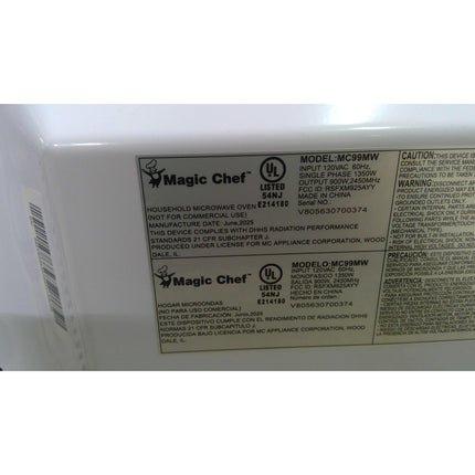 Magic Chef 0.9 cu. ft. 900 Watt Countertop Microwave in White (Added 07/25/2026)