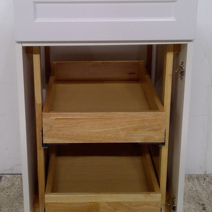 18" White 3-Drawer Base Cabinet (No Door)