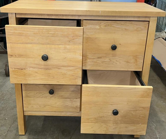 4-Drawer Amber Oak Nightstand