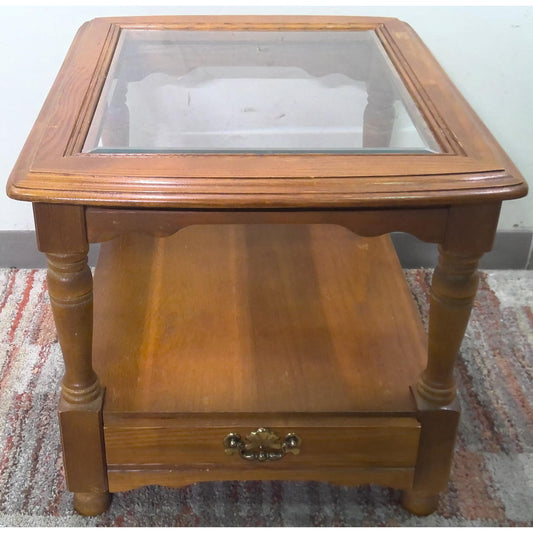 22" Glass Top End Table