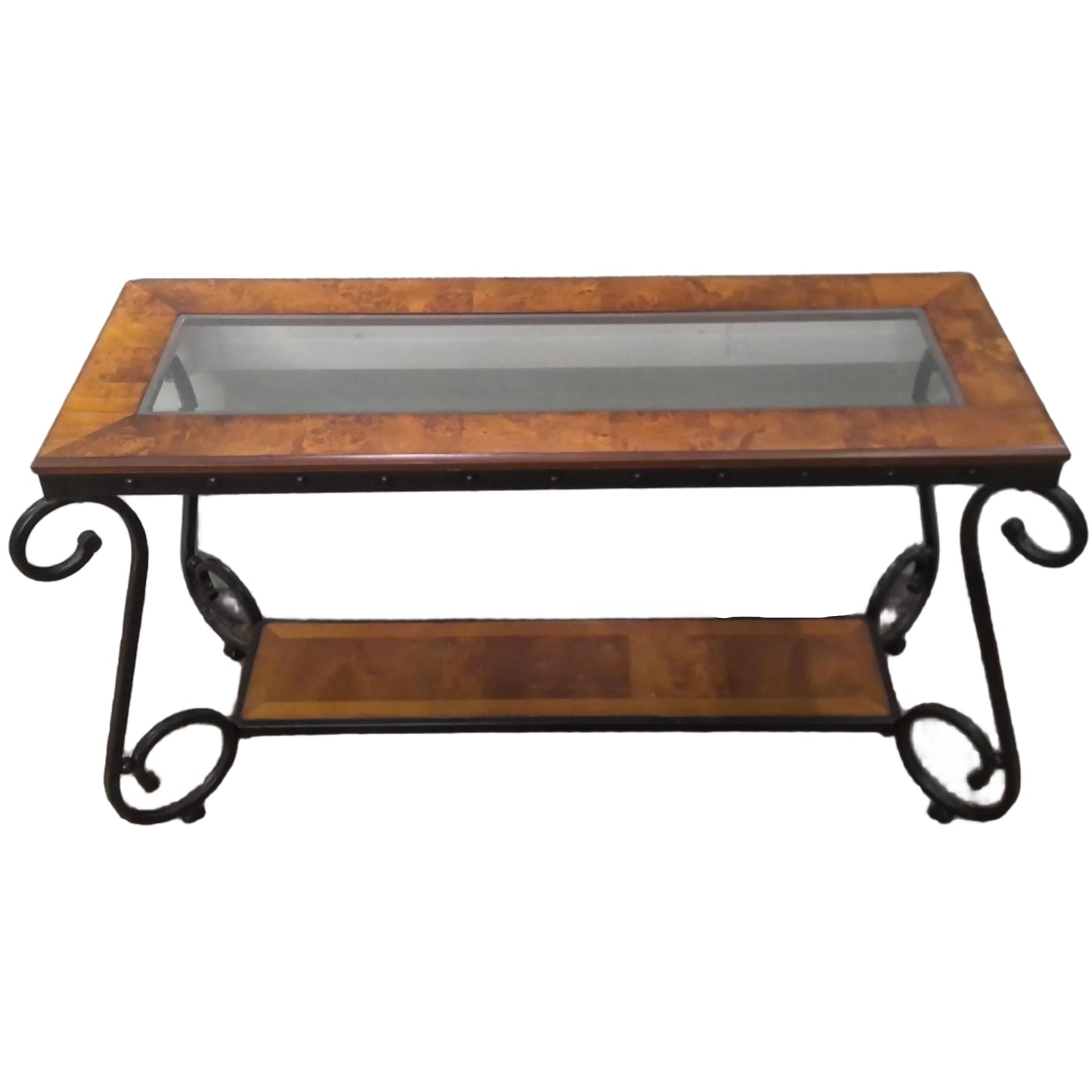 Glass-Top Cocktail Table