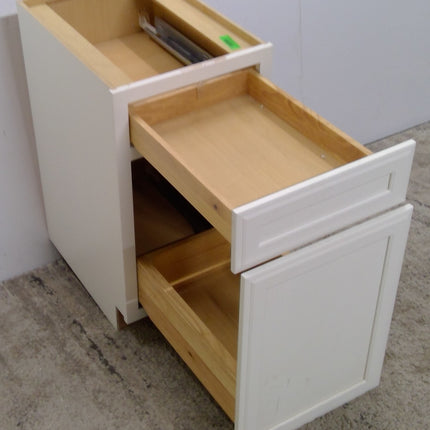 18" White Trash Pullout Plywood Base Cabinet