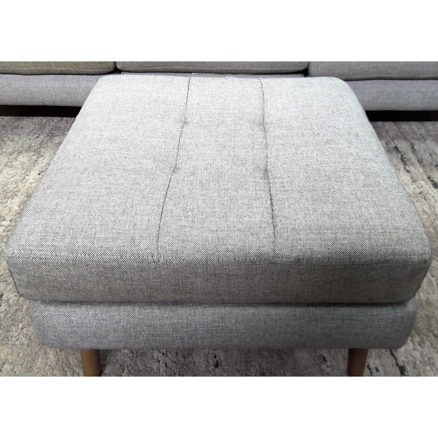 Gray Sofa with Ottoman