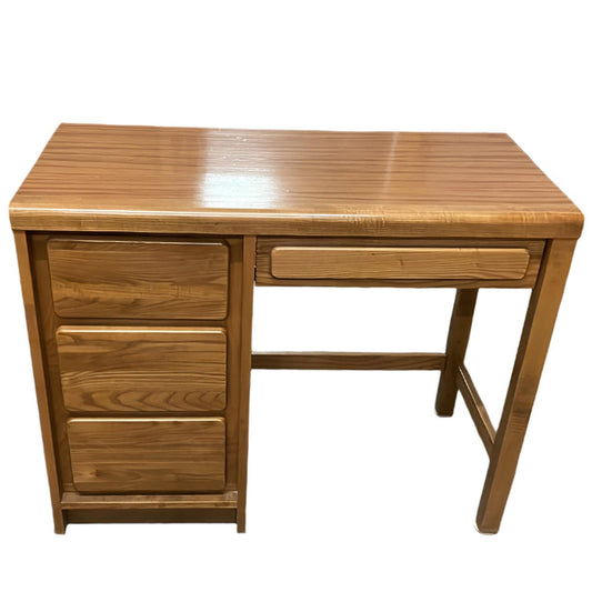 Pre-Owned Oak-Finished Writing Desk, front