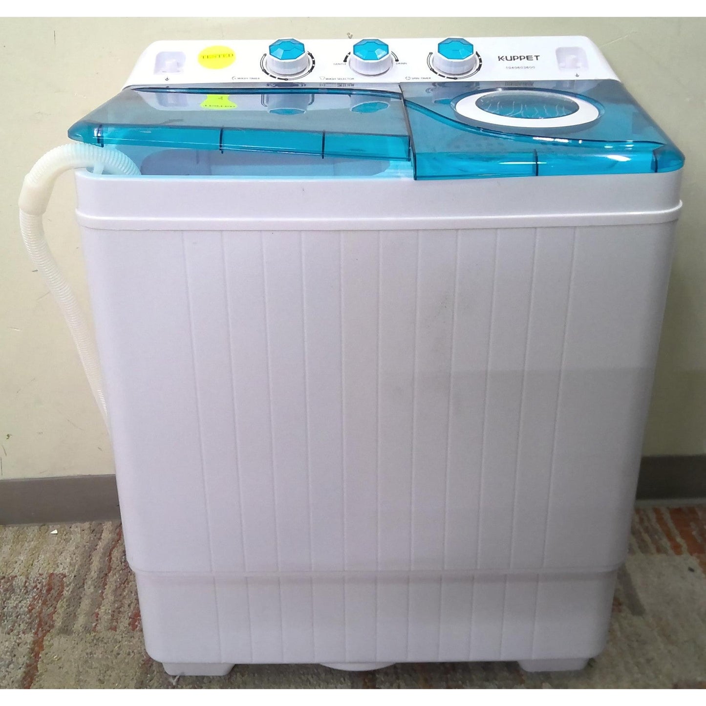 Kuppet Compact Twin Tub 26 lbs Top Load Washing Machine with Built-in Drain Pump