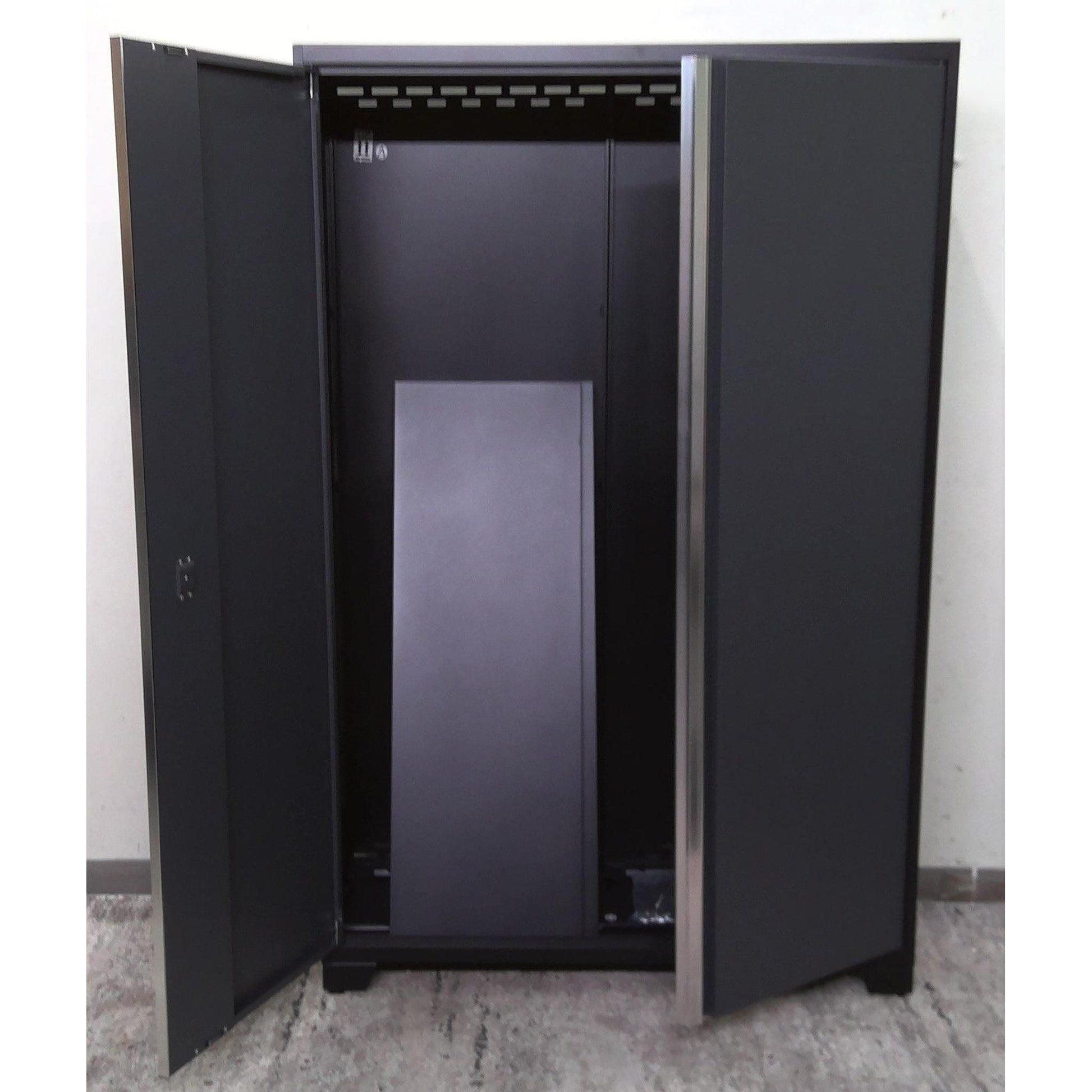 48" x 75" Black and Gray Steel Storage Locker