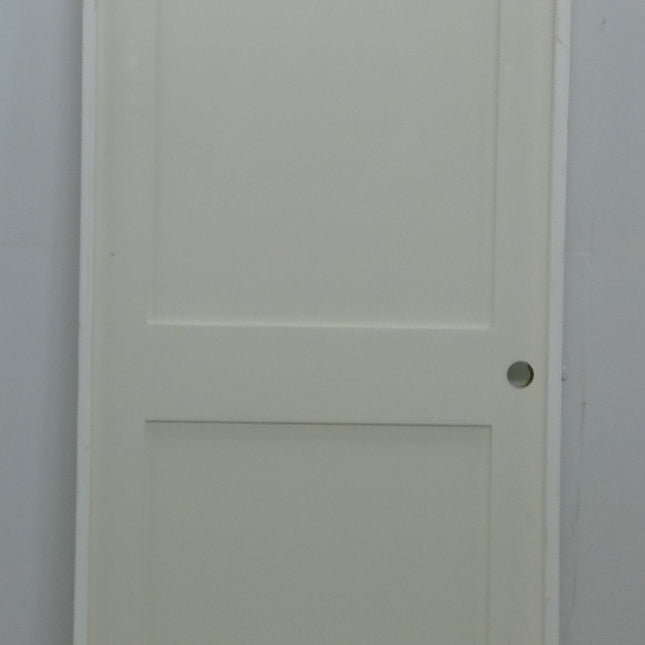 White Prehung Interior Door 36x80 Two Panel Thin Frame Design