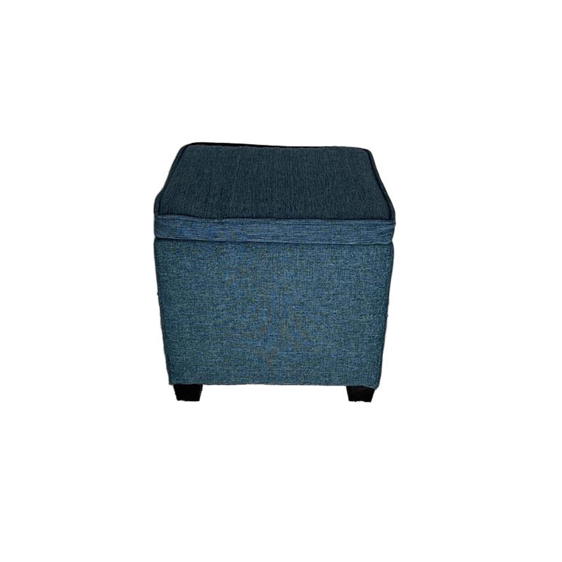 Blue Storage Ottoman