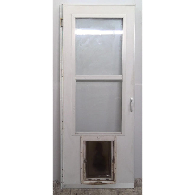 31.25" x 80" Storm Door with Pet Flap