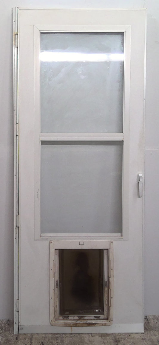31.25" x 80" Storm Door with Pet Flap