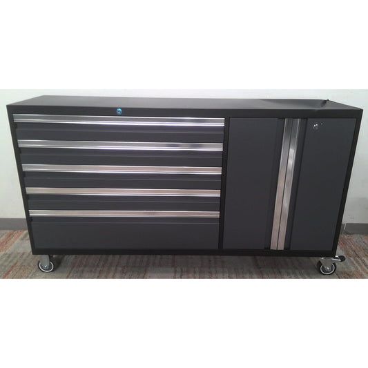 62" Gray and Black Steel Mobile Project Center