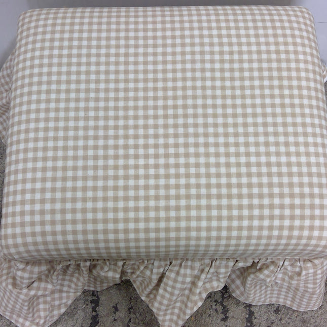 Taupe Ruffled Skirt Ottoman