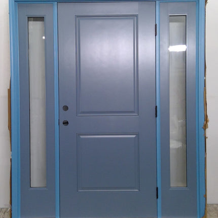 67.5" x 81" Blue Entry Door with Sidelights