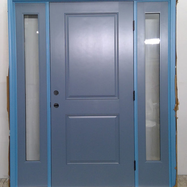 67.5" x 81" Blue Entry Door with Sidelights