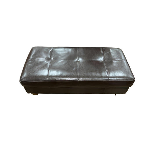 Brown Leather Ottoman