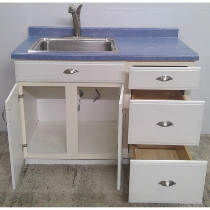 49" Sink Cabinet with Stainless Steel Sink and Faucet