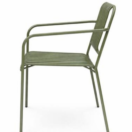 3-Piece Green Weather-Resistant Metal Patio Conversation Set with Round Side Table and 2 Chairs