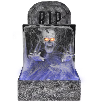 3-ft Pop Up Skeleton in Tombstone Motion Activated Lighted Animatronic