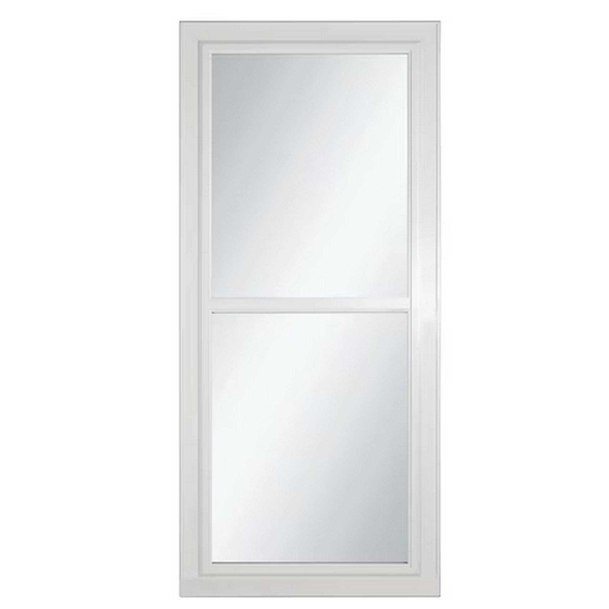 Split Fullview 36-in x 81-in White Aluminum Reversible Hinge Storm Door with Retractable Screen