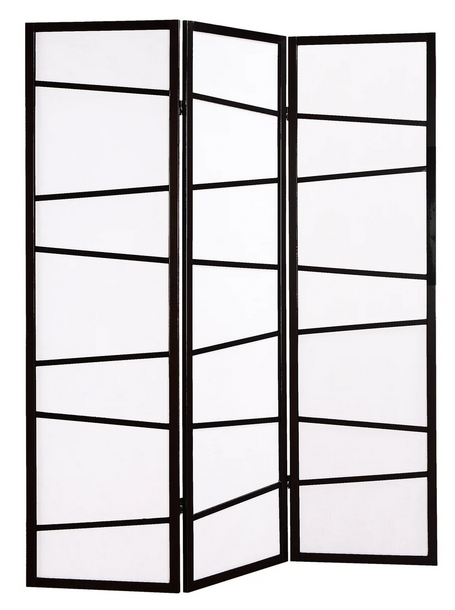 3-Panel Screen Room Divider - Black