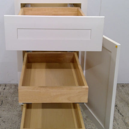 18" White 3-Drawer Base Cabinet
