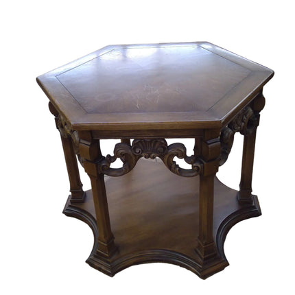 Octagon Wooden End Table