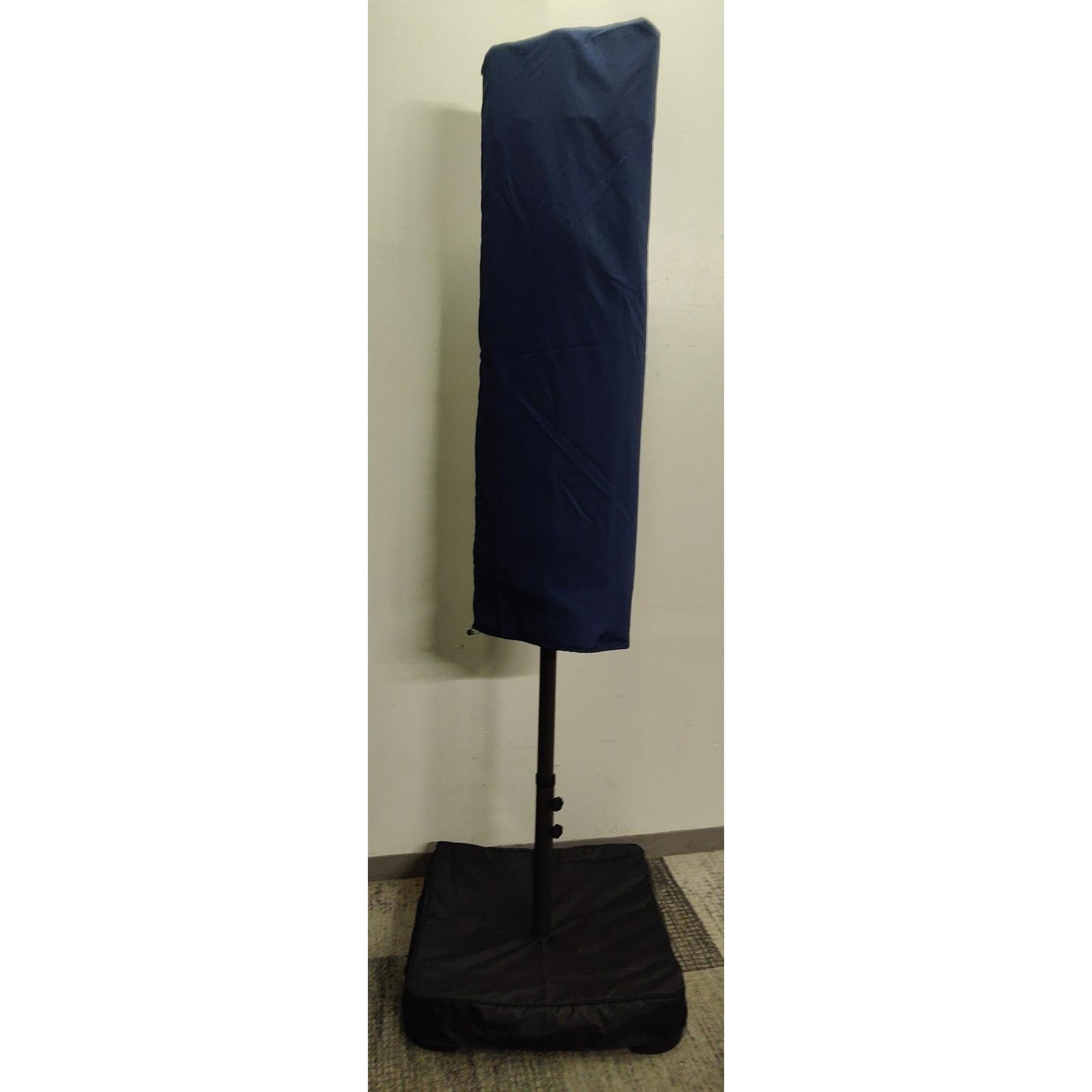 15 Foot Blue Patio Umbrella with Solar Lights
