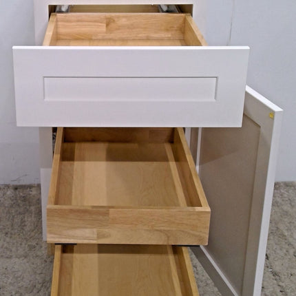 18" White 3-Drawer Base Cabinet