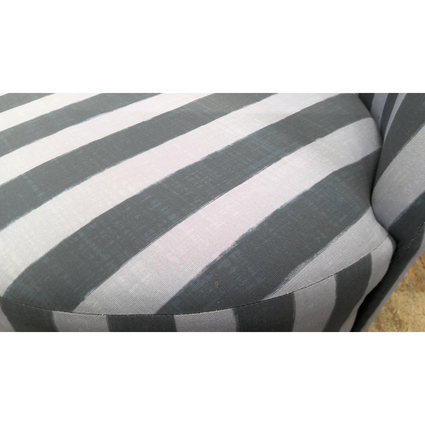 Blue Striped Barrel Chair