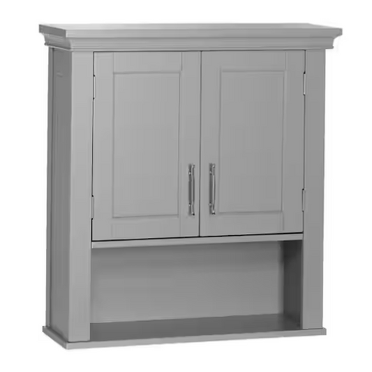 Gray Bathroom Storage Wall Cabinet