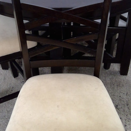 Round Counter Height Dining Table with 4 Chairs