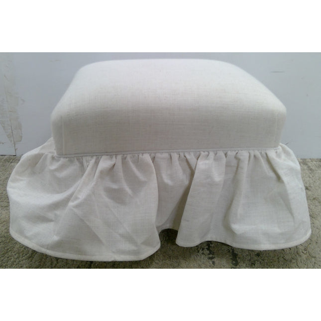 Ruffled Skirt Ottoman in Creram