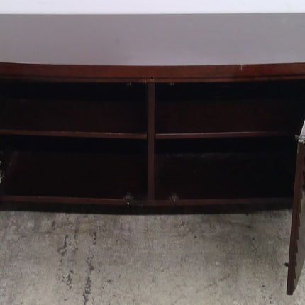 84.5" Dark Brown Wood Media Console
