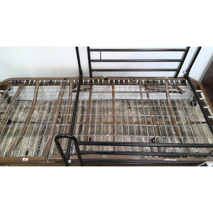 Rolling Metal Bed Frame with Guard Rails