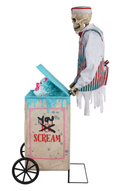 Haunted Living 6-ft Motion Activated Ice Scream Skeleton Animatronic