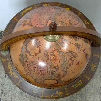 Antique-Style Minerva Globe Bar Cabinet