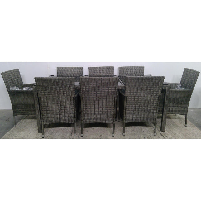 8-Seat Outdoor Gray Wicker Dining Set (Added 07/29/2026)