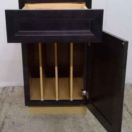 18" Black 1-Drawer Base Cabinet