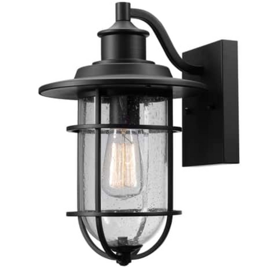 Vintage 1-Light Natural Black Wall Sconce, front