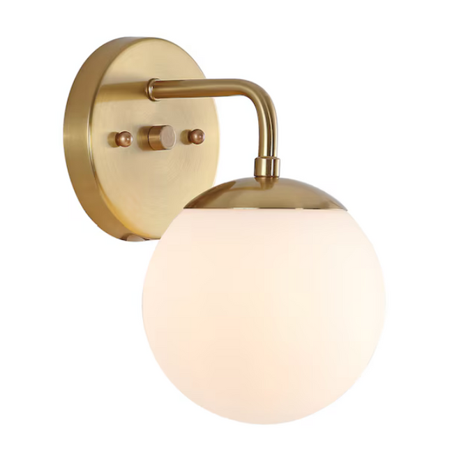 5.75-in Polished Gold French Bathroom Vanity Light
