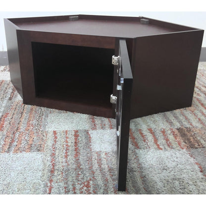 24" Glass Door Espresso Upper Corner Cabinet RTA