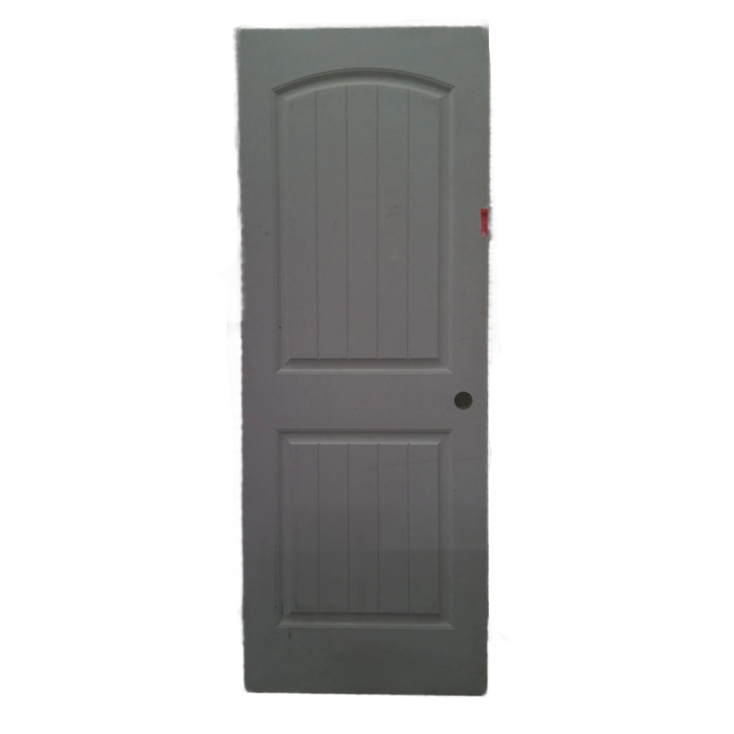 Secondhand White 2-Panel Hollow Core Door Slab, front