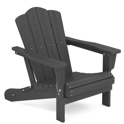 All-Weather Gray Patio Folding Adirondack Chair