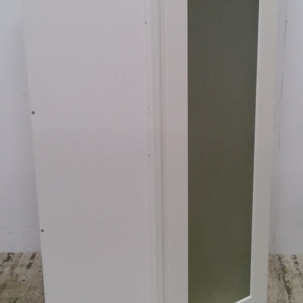 White Plywood Upper Corner Cabinet With Glass Door 24 Inch