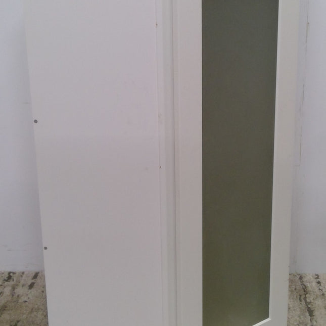 White Plywood Upper Corner Cabinet With Glass Door 24 Inch