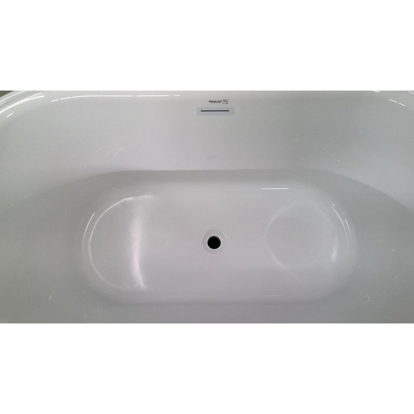 59" Vanity Art White Freestanding Bathtub