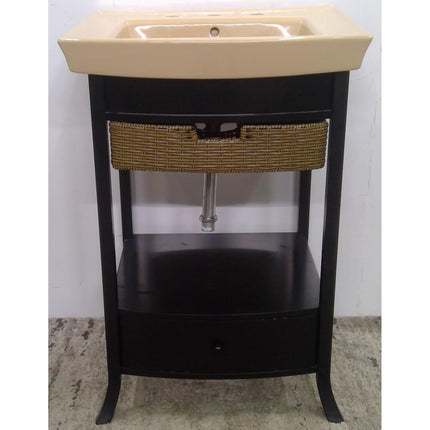 Black Vanity with Ceramic Sink