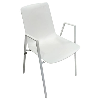White Polypropylene Guest Chair, front left