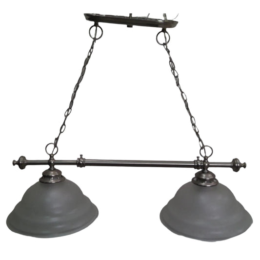 Brushed Nickel Island/Billiard Pendant Light, front
