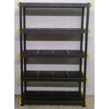 5-Tier Heavy Duty Black Plastic Utility Shelving Unit